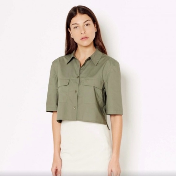 Equipment Tops - Equipment Cropped Button Down Shirt